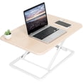 thumbnail image 1 of VIVO Light Wood / White Ultra Slim 26" Desktop Converter, Sit Stand Riser, 1 of 8