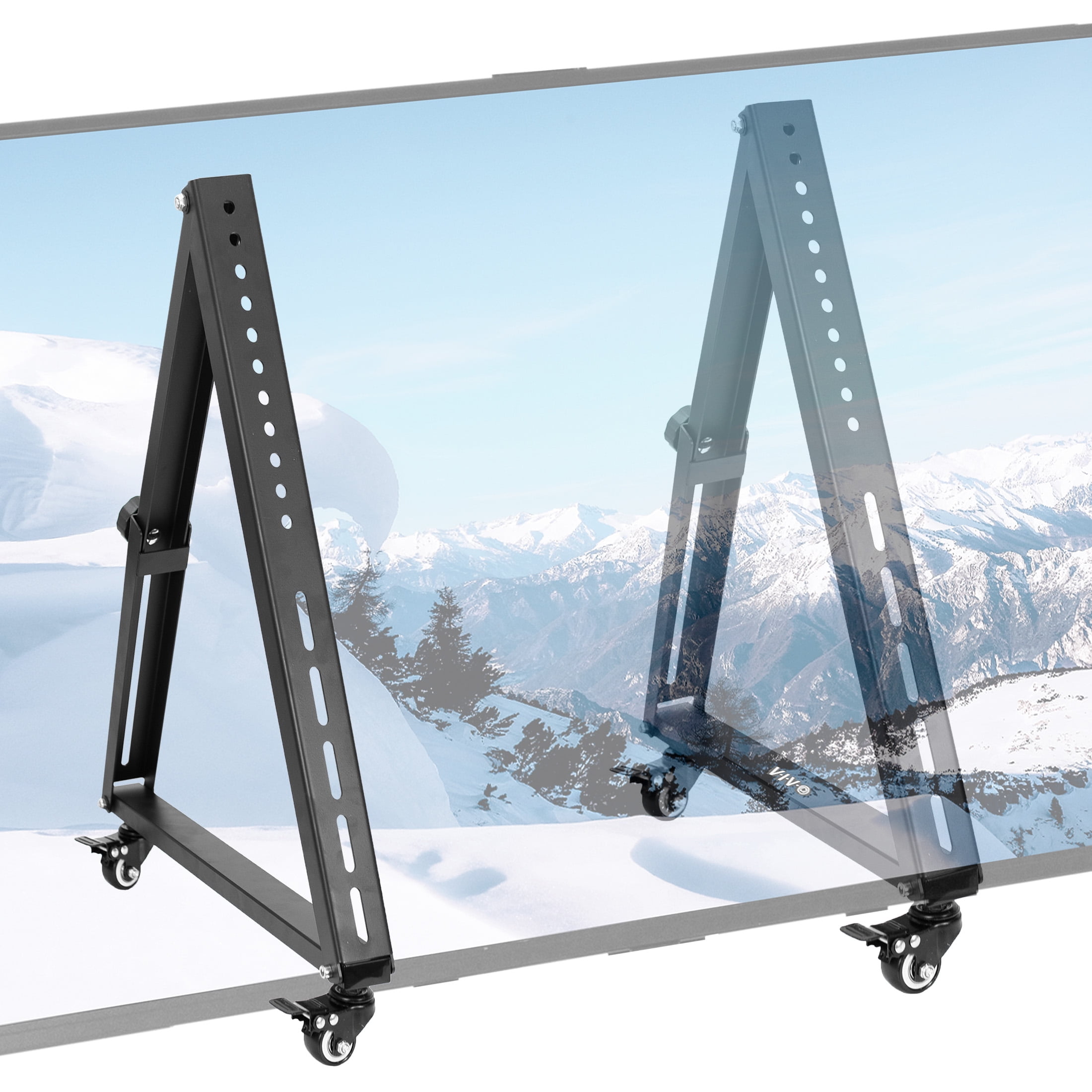 VIVO Low Height Mobile TV Stand for 32 to 65 inch Flat Curved Screen TV