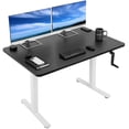 thumbnail image 1 of VIVO Manual 48" x 30" Stand Up Desk, Black Table Top, White Frame, 1 of 8