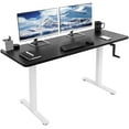 thumbnail image 1 of VIVO Manual 60” x 24” Stand Up Desk | Black Table Top, White Frame, 1 of 9