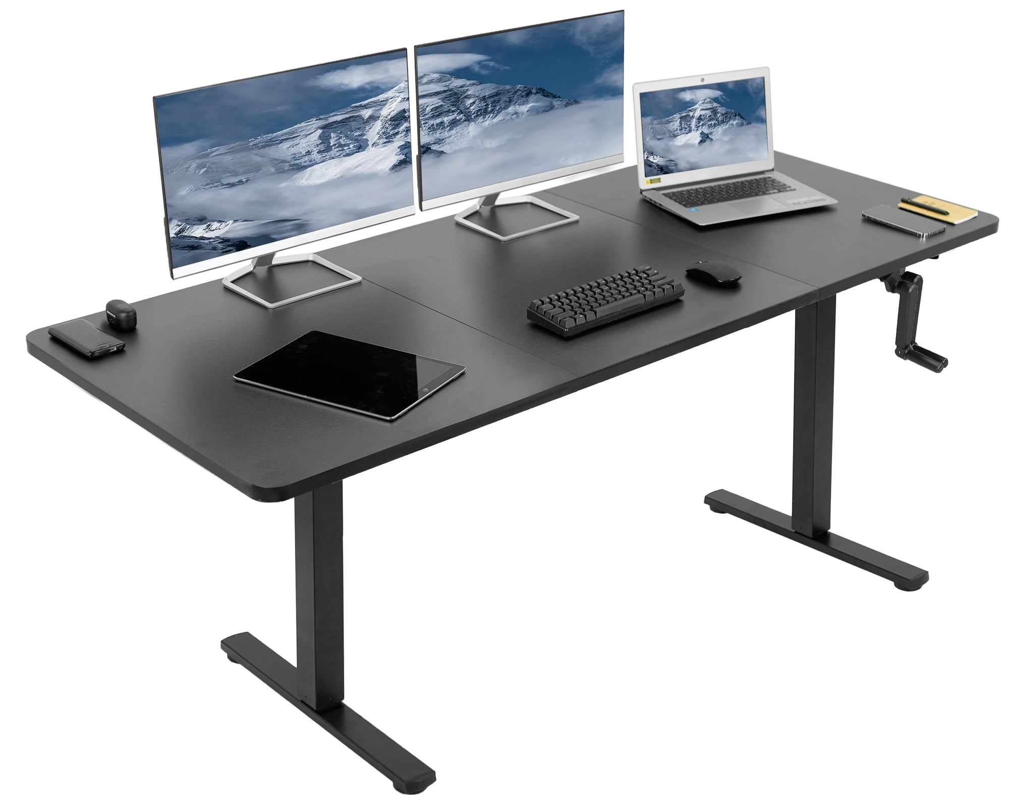 ErgoFlex 71''x30'' Manual Adjustable Black Standing Desk