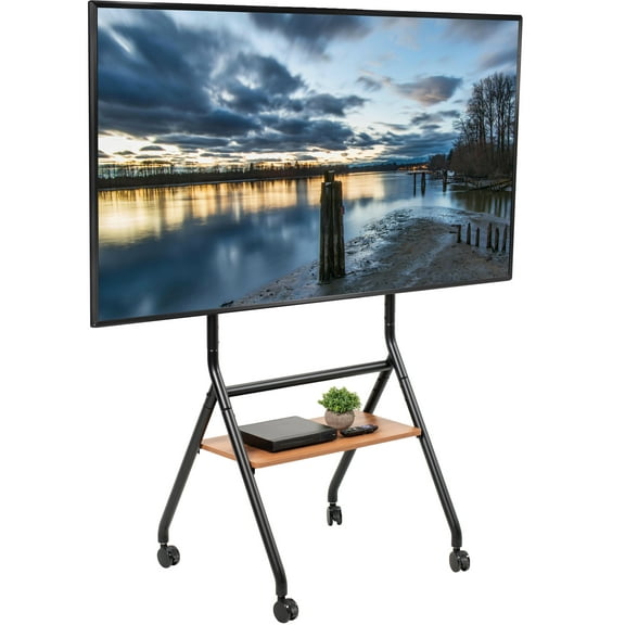 VIVO Mobile Heavy-Duty Height Adjustable Studio TV Cart, Fits 37" to 86" Screens