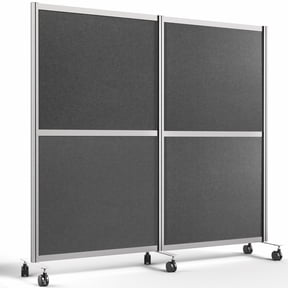 VIVO Mobile Modular Wall System, 2 PET Panels, Office Cubicle Dividers on Wheels