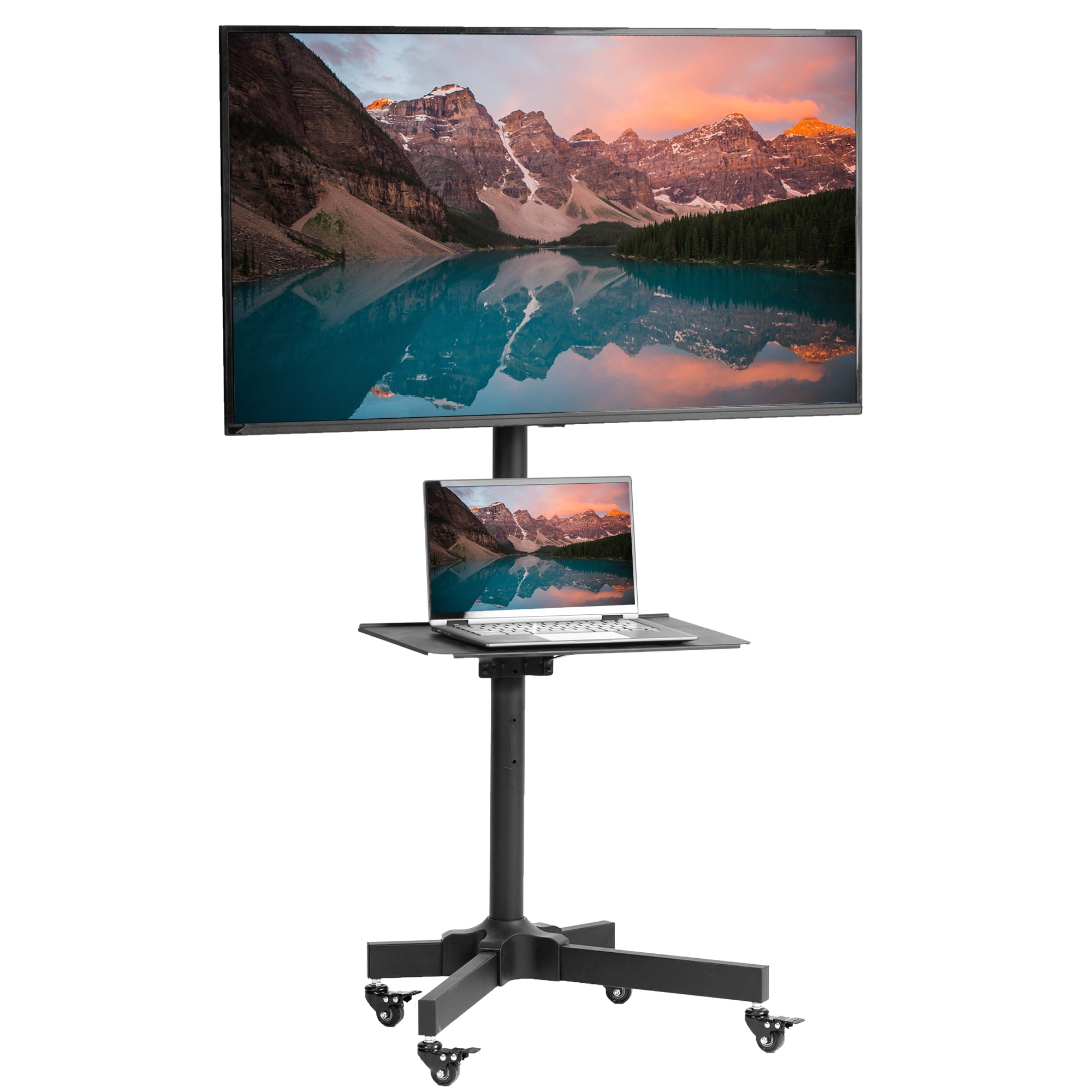 VIVO White Mobile TV Cart for 13