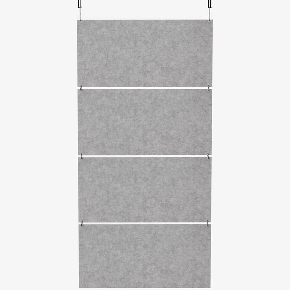 VIVO Modular 45" x 95" Hanging Acoustic Panels (x4), Sound Absorber, Light Gray