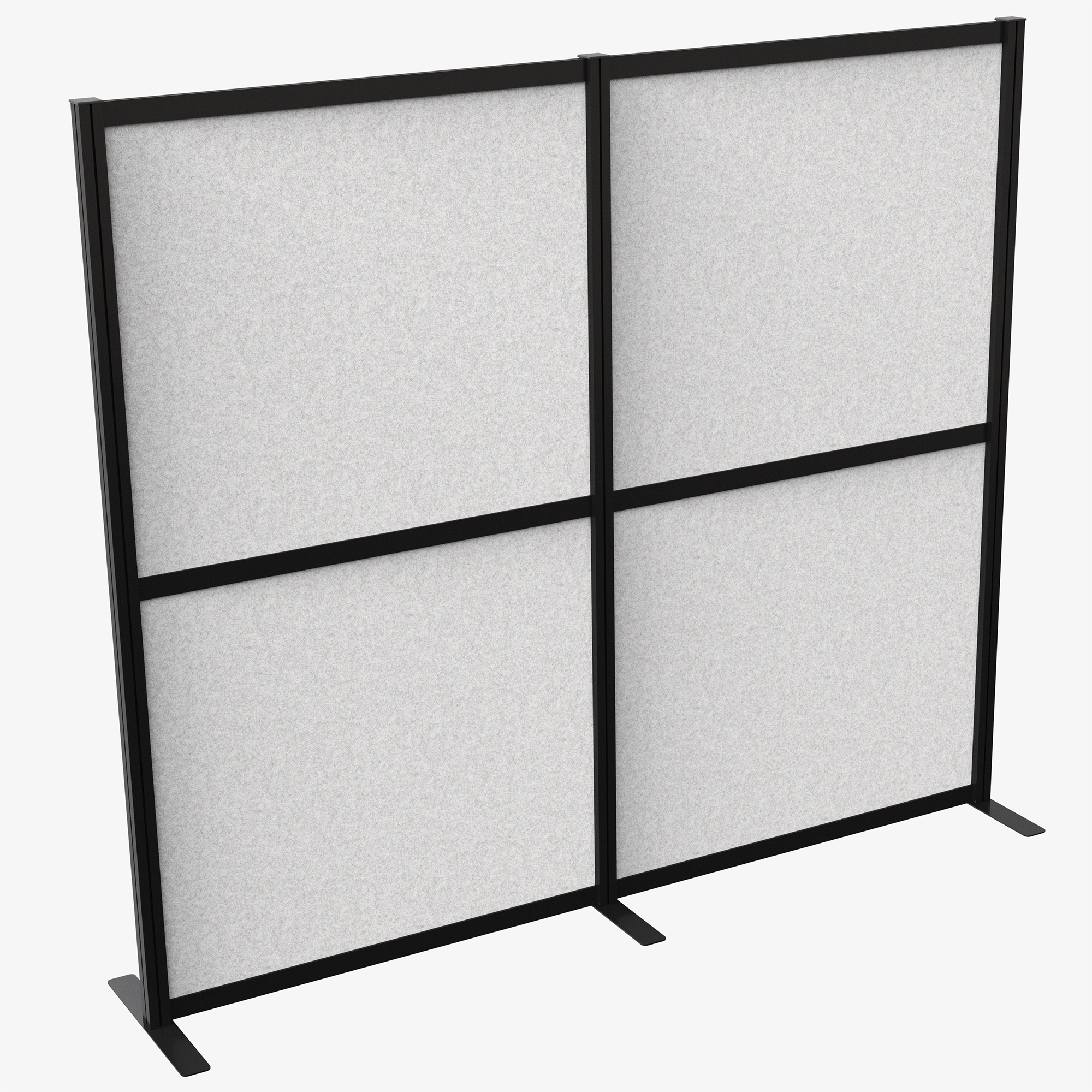 VIVO Modular Wall System, 2 PET Panels, Office Cubicle Dividers, Black Frame