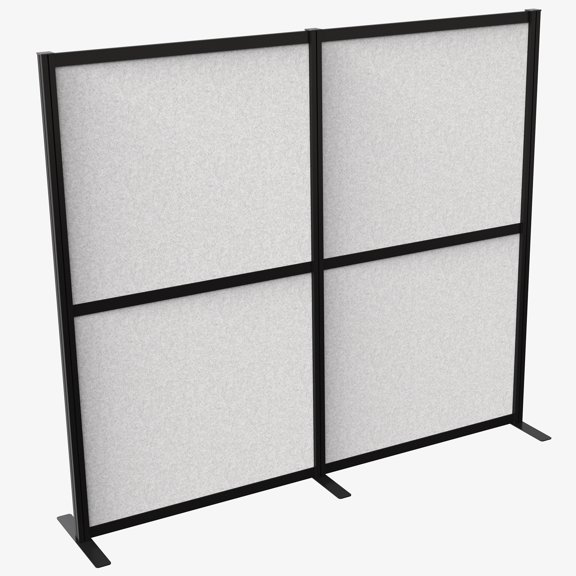 VIVO Modular Wall System, 2 PET Panels, Office Cubicle Dividers, Black Frame
