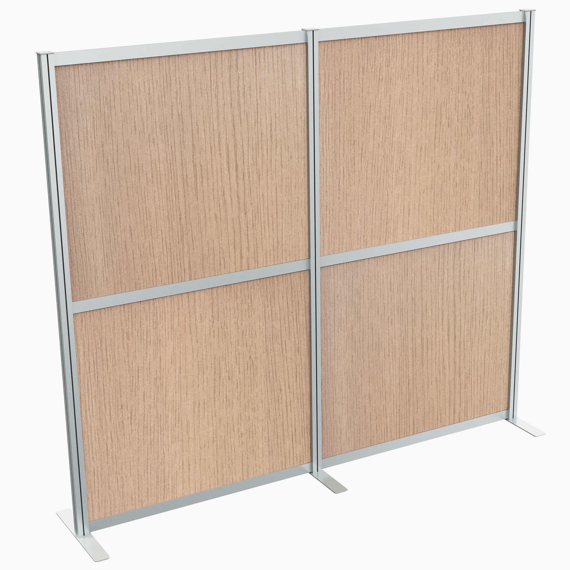 VIVO Modular Wall System, 2 Wood Grain PET Panels, Office Cubicle Dividers