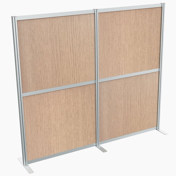 VIVO Modular Wall System, 2 Wood Grain PET Panels, Office Cubicle Dividers