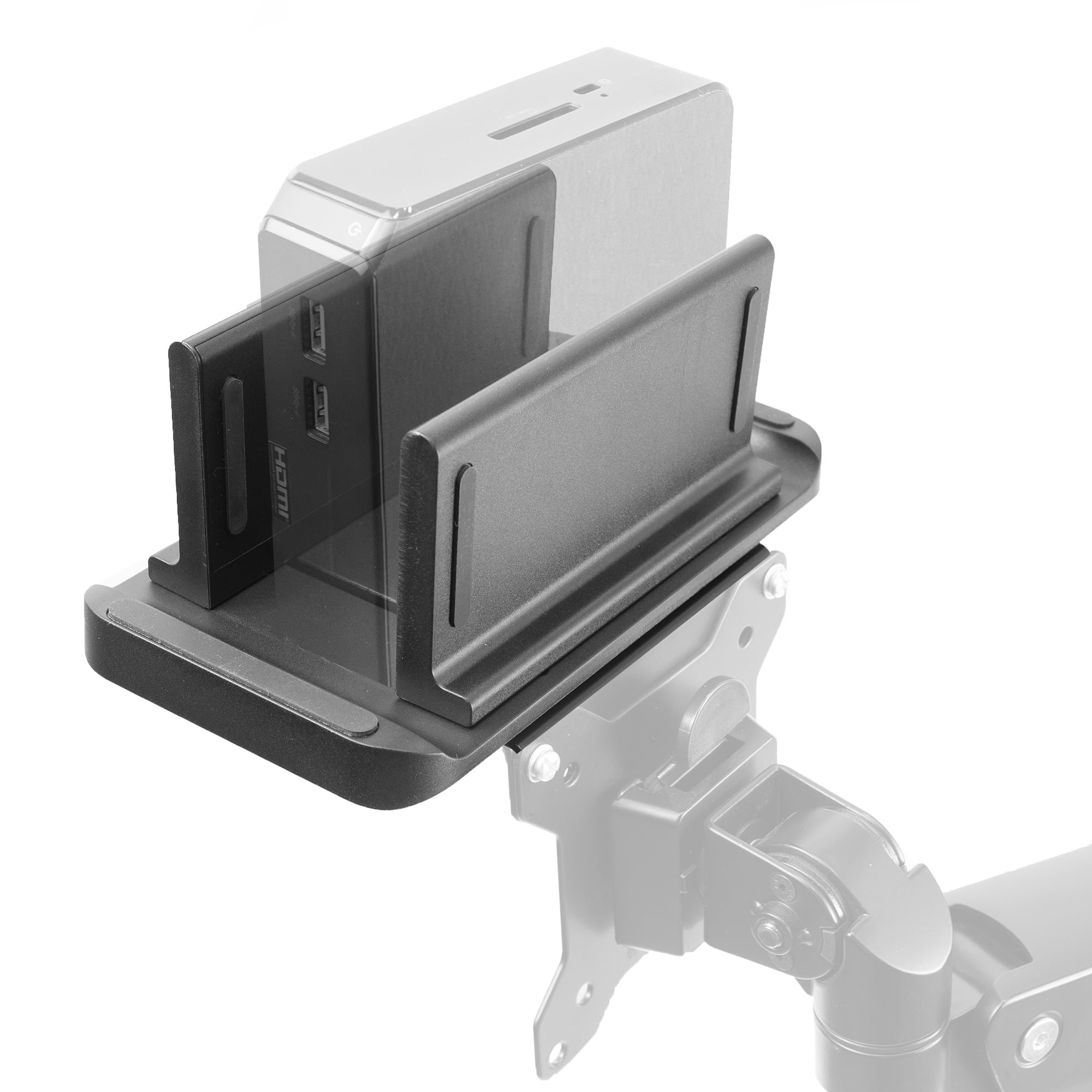 Black Adjustable Thin Client Mini PC Mount Bracket
