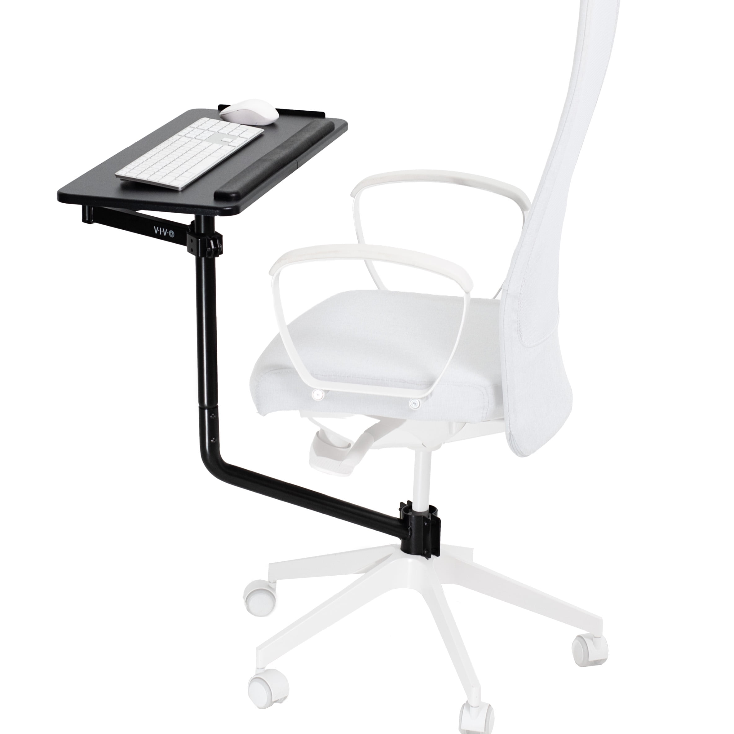 Black Adjustable Office Chair Mounted Keyboard and Mouse Tray
