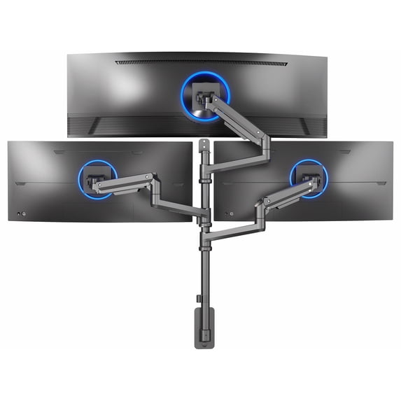 VIVO Pneumatic Triple Ultrawide Monitor Wall Mount for up to 49" Screens