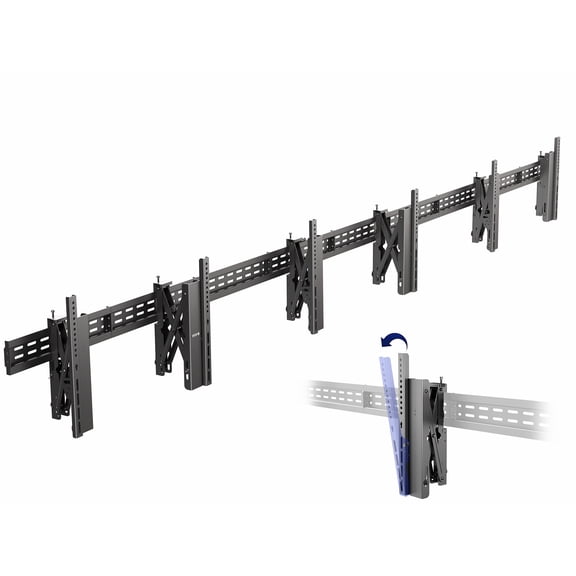VIVO Pop-Out 1x3 Video Wall Mount, Triple TV Wall Mount 3 TV Screens 37-65