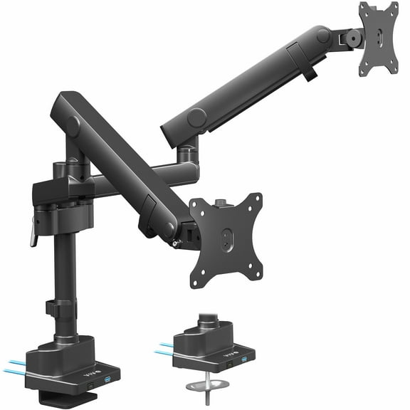 VIVO Premium Aluminum Full Motion Dual Monitor Arm Desk Mount Stand w/ USB Ports