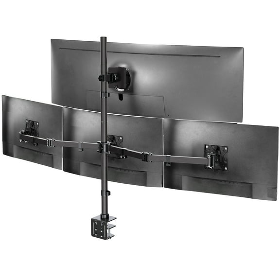 VIVO Quad Computer Monitor Desk Mount, 1 Ultrawide to 49", 3 Standard to 27"