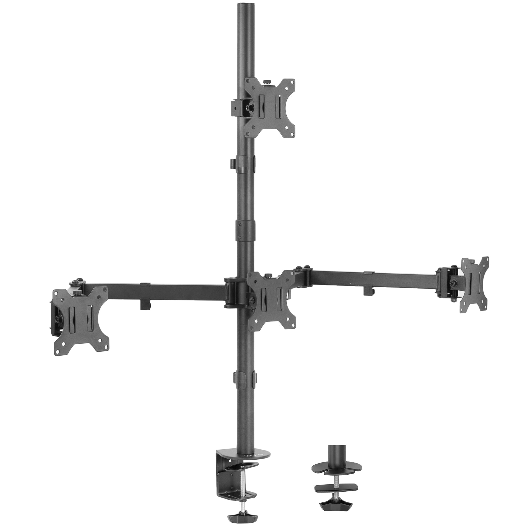 VIVO Quad Heavy Duty 13" to 24" Monitor Desk Mount | 3 + 1 Stand Holds 4 Screens