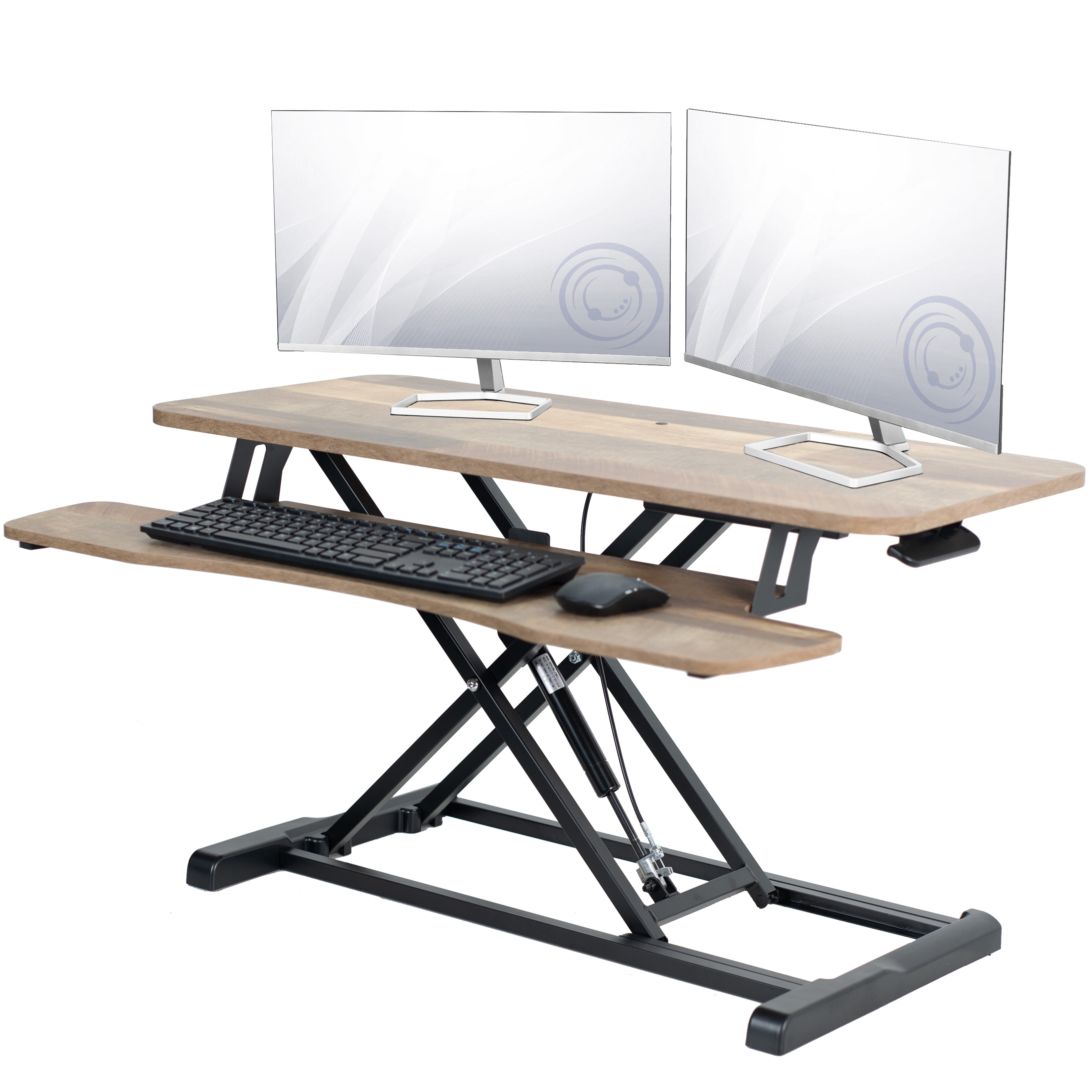 Computer Screen Standing Desk Riser VIVO Reclaimed Wood 36