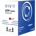 thumbnail image 1 of VIVO Red 1,000ft bulk Cat5e LAN Ethernet Cable Wire UTP Pull Box 1000 ft Cat-5e, 1 of 8