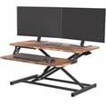 thumbnail image 1 of VIVO Rustic Vintage Brown 32" Standing Desk Monitor Riser, Sit Stand Tabletop, 1 of 9