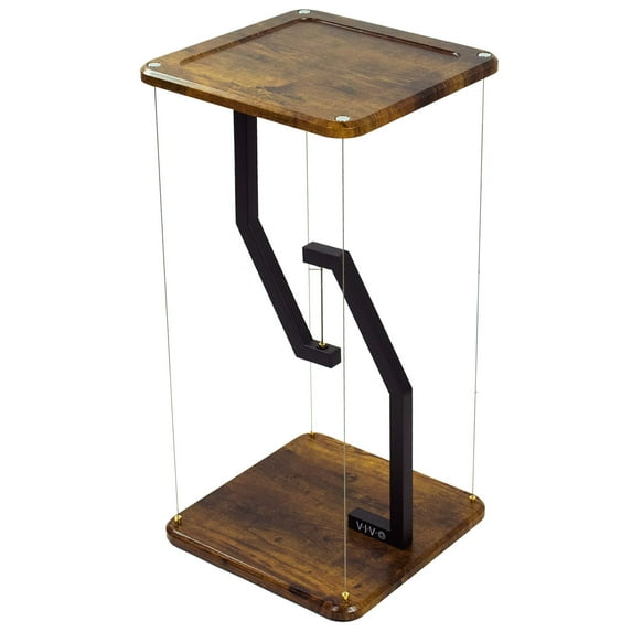 VIVO Rustic Vintage Brown/Black Tensegrity Speaker Floor Stand Floating Platform