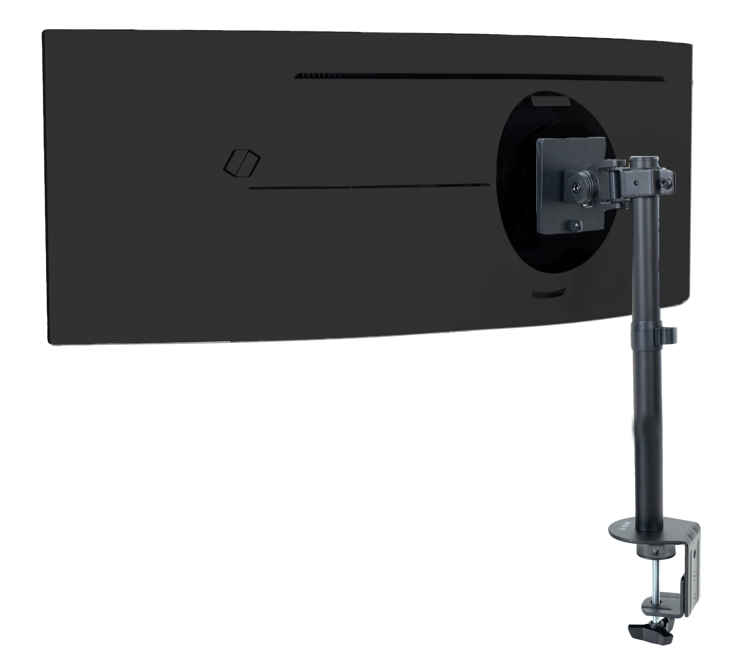 Black Adjustable Ultrawide Monitor Desk Mount with C-Clamp