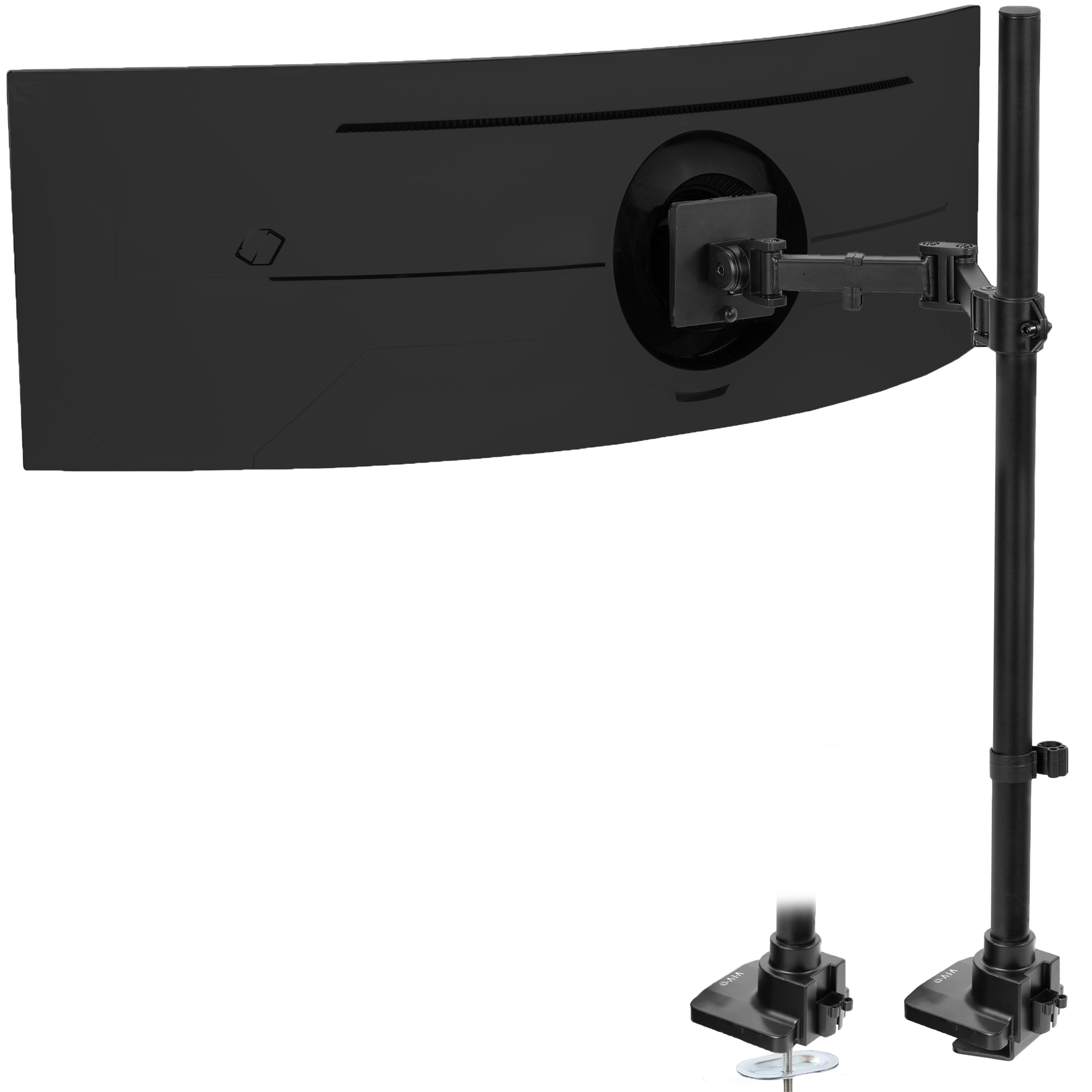 Extra Tall Black Single Ultrawide Monitor Desk Mount