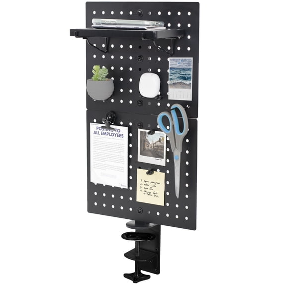 VIVO Steel Clamp-on 12" x 20" Desktop Pegboard, Magnetic Privacy Panel