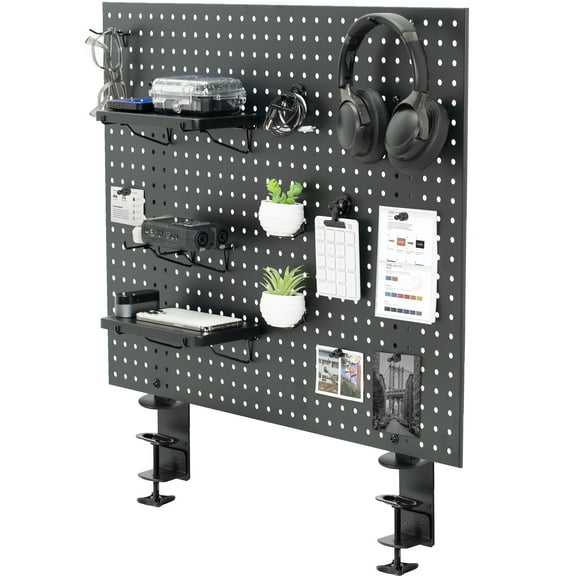 VIVO Steel Clamp-on 30" x 24" Desktop Pegboard, Magnetic Privacy Panel