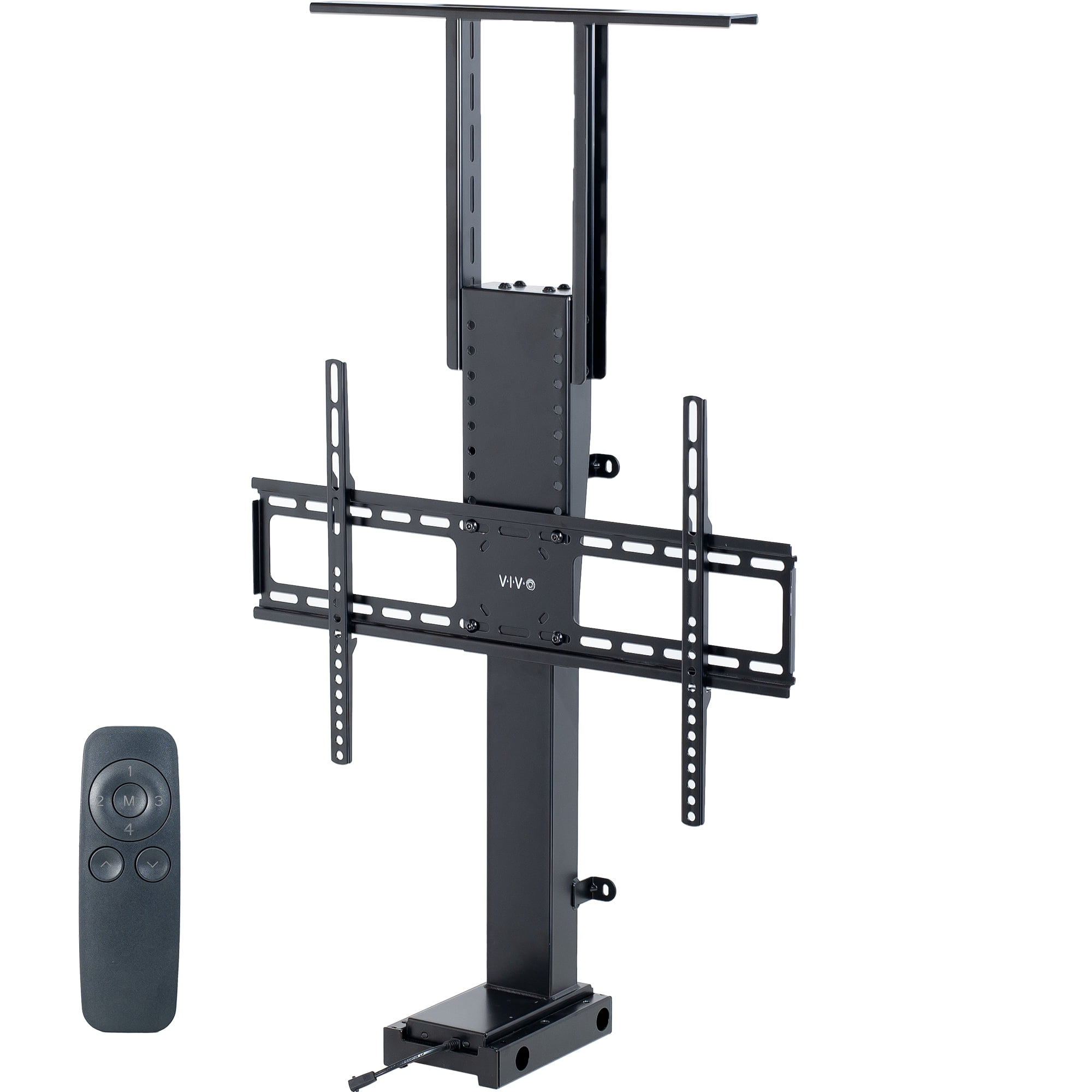 Vivo Black Motorized TV Stand with Cabinet, Up to 77" Screen