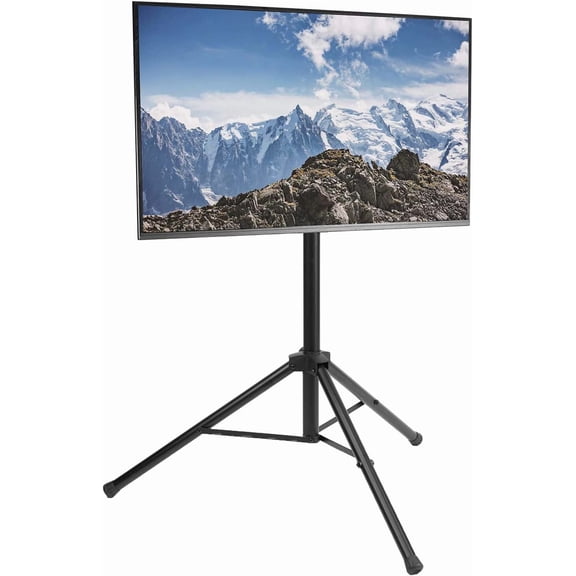 VIVO Tripod 32 to 55 inch LCD LED Flat Screen TV Display Floor Stand, Portable Height Adjustable Mount, Black, STAND-TV55T