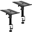 Music Studio Desk 2-Pack Adjustable Clamp-on Speaker Stands For Studio Monitors Height Angle Customizable 1303396