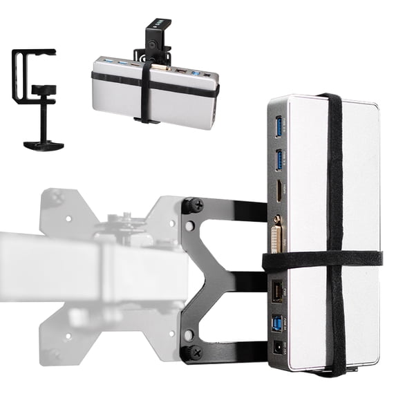 VIVO Universal Docking Station Mount, Behind Monitor, Under Desk, or C-clamp