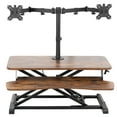 thumbnail image 1 of VIVO Vintage Brown/Black 32" Standing Desk Riser with Dual 13"-30" Monitor Mount, 1 of 9