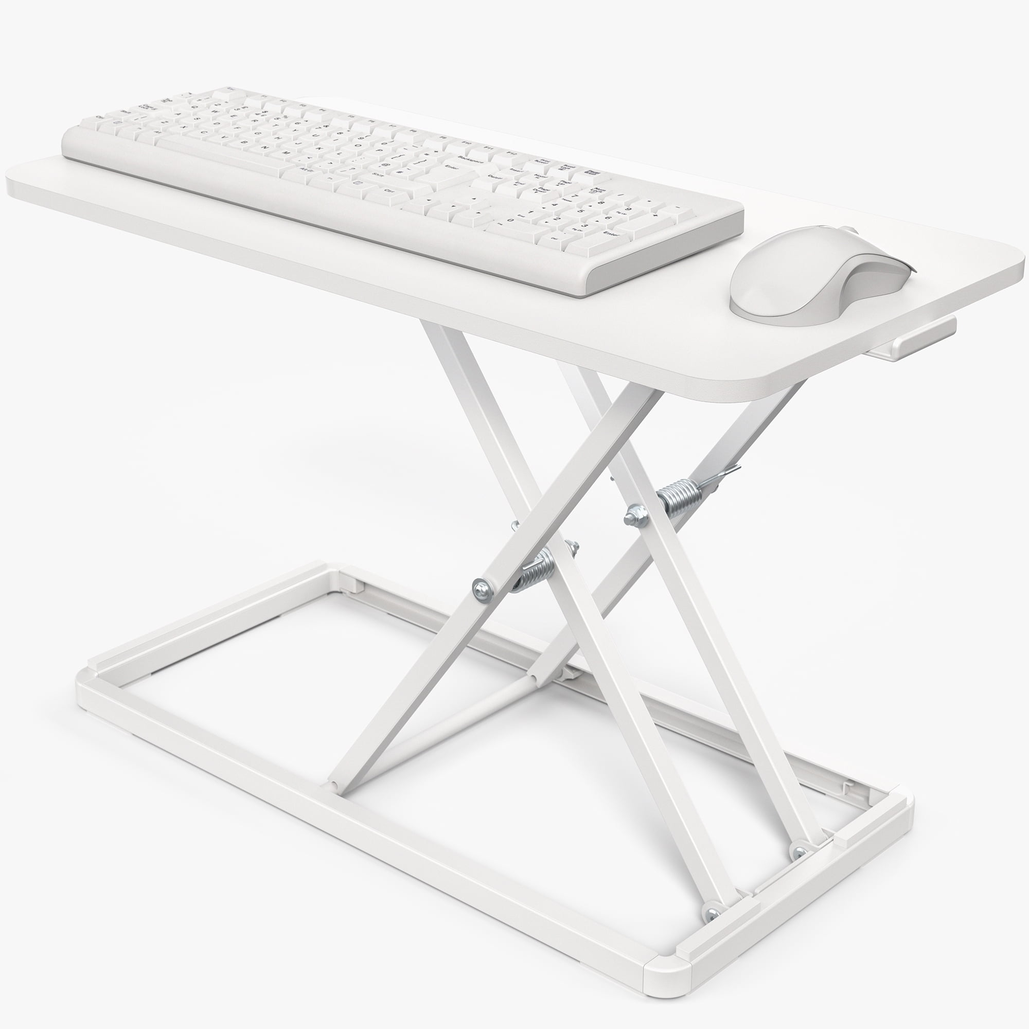 VIVO White 24" Single Top Ergonomic Scissors Lift Keyboard and Mouse Riser