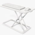 thumbnail image 1 of VIVO White 24" Single Top Ergonomic Scissors Lift Keyboard and Mouse Riser, 1 of 9