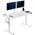 thumbnail image 1 of VIVO White 55" x 24" Electric Sit Stand Desk, Height Adjustable Workstation, 1 of 8