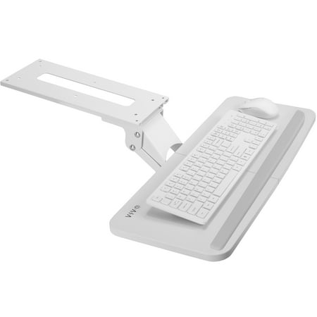 VIVO White Adjustable Computer Keyboard & Mouse Platform Tray Under Desk Mount