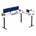 thumbnail image 1 of VIVO White / Black Electric 84" x 63" Corner Standing Desk, L-Shaped Workstation, 1 of 8