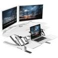 thumbnail image 1 of VIVO White Corner Height Adjustable Cubicle Sit to Standing Tabletop Desk Riser, 1 of 8