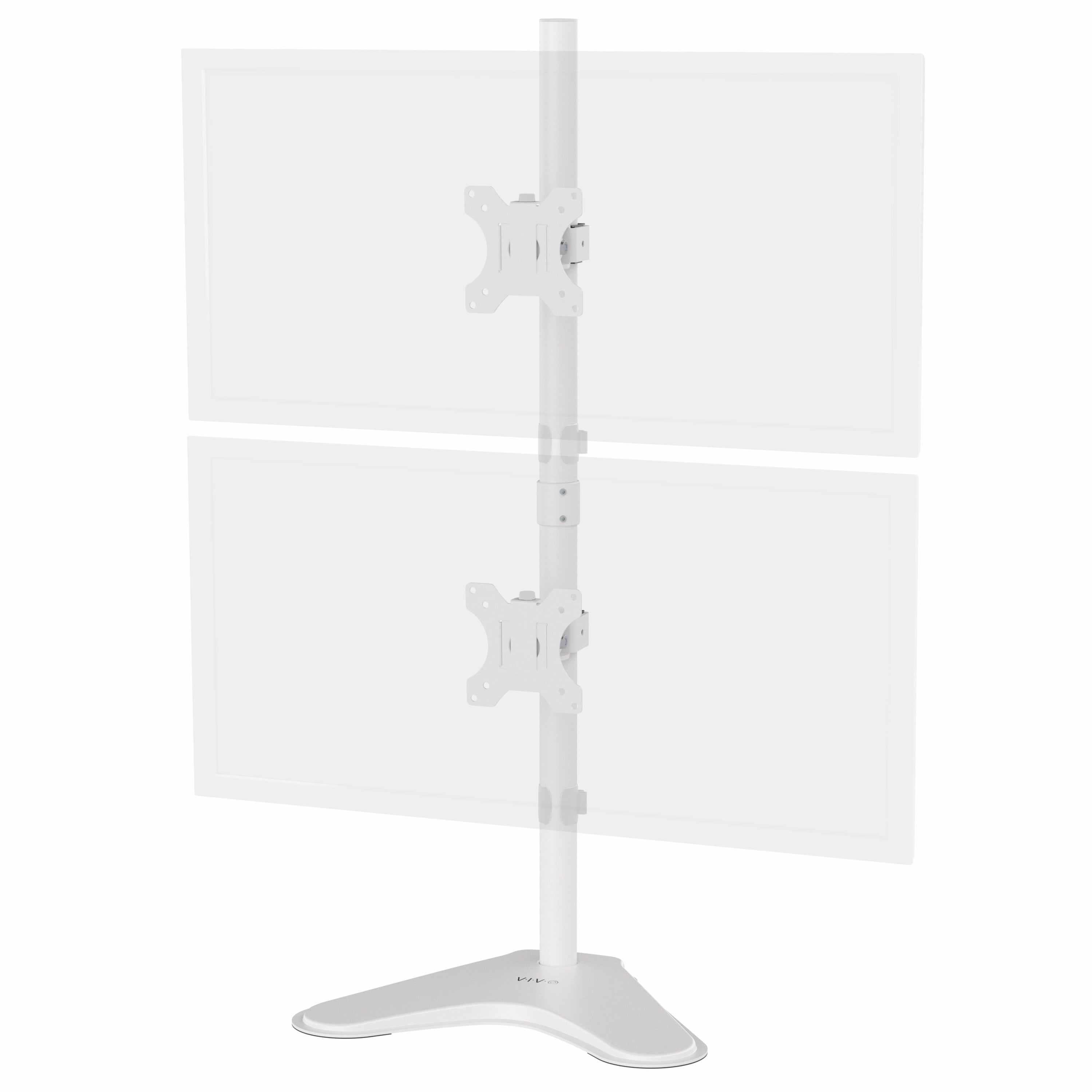 VIVO White Dual LCD Monitor Vertical Stand Mount, Fits 2 Ultrawides up to 34"