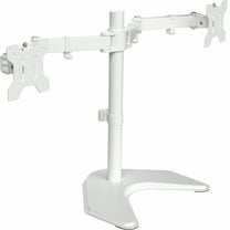 VIVO White Dual Monitor Desk Stand Mount, Fits Up to 27" Computer Screens