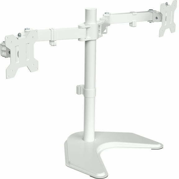 VIVO White Dual Monitor Desk Stand Mount, Fits Up to 27" Computer Screens