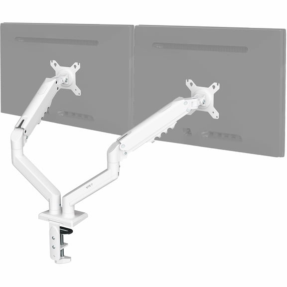VIVO White Dual 13" to 30" Computer Monitor Counterbalance Desk Mount Stand
