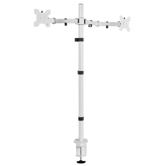 VIVO White Dual Monitor Extra Tall Adjustable Desk Mount for up to 27" Screens