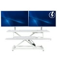 thumbnail image 1 of VIVO White Electric 36" Standing Desk Monitor Riser, Dual Arm Sit Stand Tabletop, 1 of 8