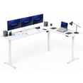 thumbnail image 1 of VIVO White Electric 84" x 63" Corner Standing Desk, L-Shaped Workstation, 1 of 8