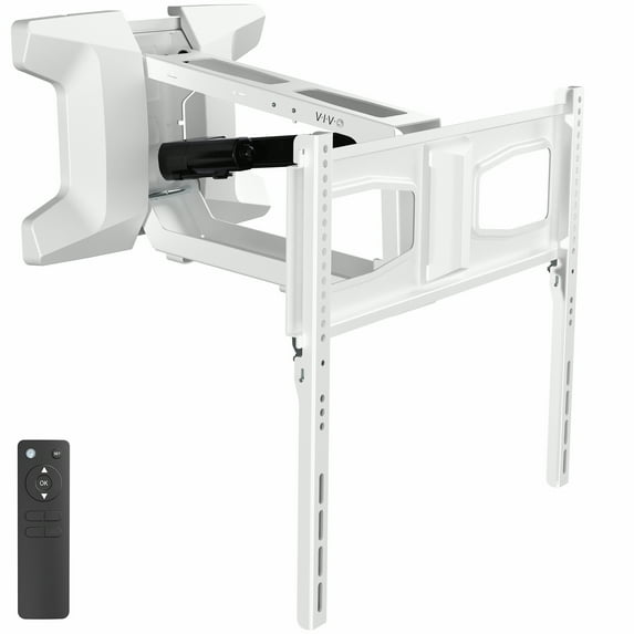VIVO White Electric Adjustable TV Above Fireplace Mount for 37" to 70" Screens