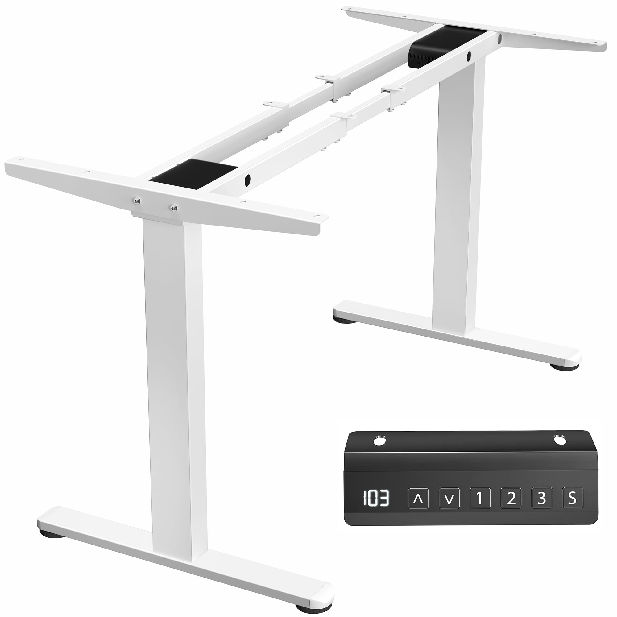 ErgoMax White Electric Adjustable Dual Motor Standing Desk Frame