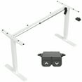 thumbnail image 1 of VIVO White Electric Stand Up Desk Frame, Single Motor Standing Adjustable Base, 1 of 8
