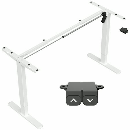 VIVO White Electric Stand Up Desk Frame, Single Motor Standing Adjustable Base